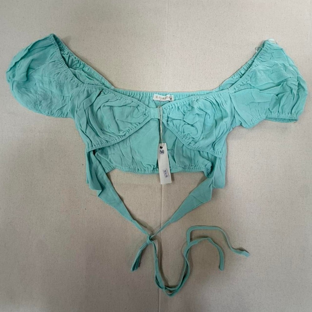 Mint‎ green bikini top with adjustable straps